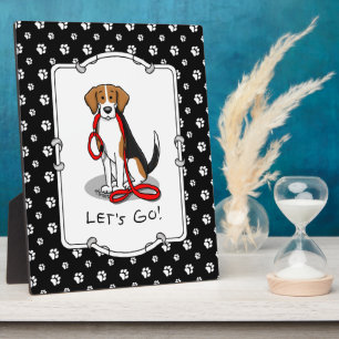 Let's Go! (walk) Beagle Dog (tri color 3) Cute Plaque