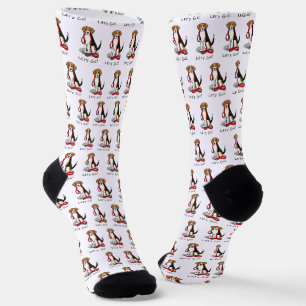 Let's Go! (walk) Beagle Dog (tri color 3) Cute Socks