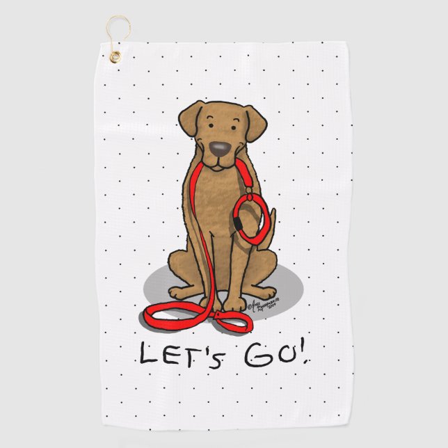 Let's Go! Walk Chesapeake Bay Retriever (dg tan) Golf Towel (Front)