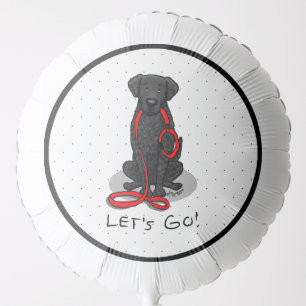 Let's Go! Walk Curly-Coated Retriever Dog (black) Balloon