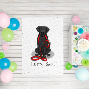 Let's Go! Walk Curly-Coated Retriever Dog (black) Outdoor Rug