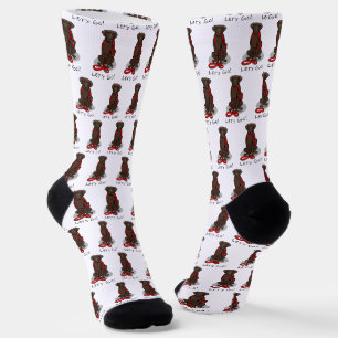 Let's Go! Walk Curly-Coated Retriever Dog (liver) Socks