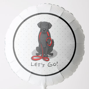 Let's Go! Walk Flat-Coated Retriever Dog (black) Balloon