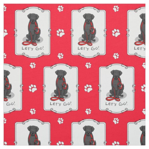 Let's Go! Walk Flat-Coated Retriever Dog (black) Fabric