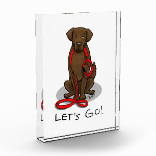 Let's Go! Walk Flat-Coated Retriever Dog (liver) Acrylic Award