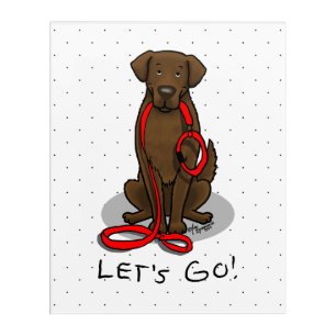 Let's Go! Walk Flat-Coated Retriever Dog (liver) Acrylic Print