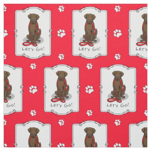 Let's Go! Walk Flat-Coated Retriever Dog (liver) Fabric