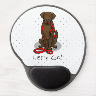 Let's Go! Walk Flat-Coated Retriever Dog (liver) Gel Mouse Pad