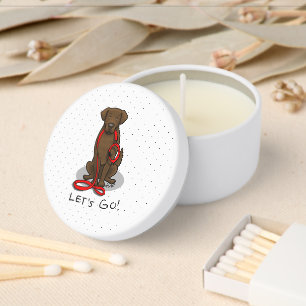Let's Go! Walk Flat-Coated Retriever Dog (liver) Mini Candle Favors