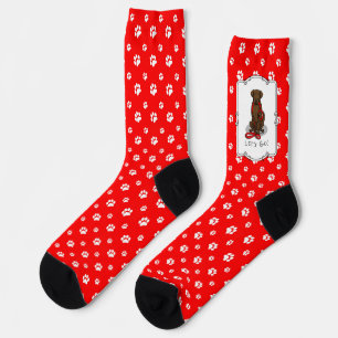 Let's Go! Walk Flat-Coated Retriever Dog (liver) Socks