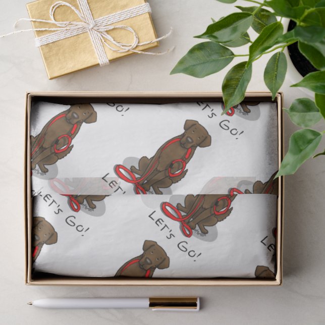 Let's Go! Walk Flat-Coated Retriever Dog (liver) Tissue Paper (Gift)