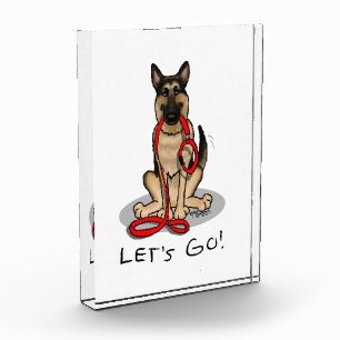 Let's Go! Walk German Shepherd Dog (black tan) Acrylic Award