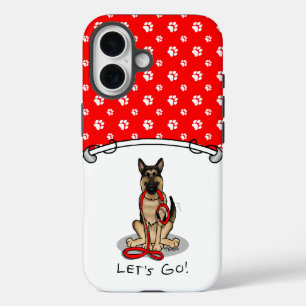 Let's Go! Walk German Shepherd Dog (black tan) iPhone 16 Case