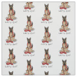 Let&#39;s Go! Walk German Shepherd Dog (black tan) Fabric
