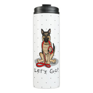Let's Go! Walk German Shepherd Dog (black tan) Thermal Tumbler