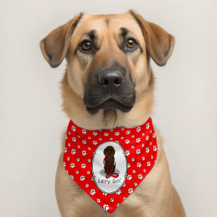 Let's Go! Walk Irish Water Spaniel Dog (liver 1) Pet Bandana Collar