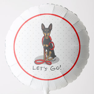 Let's Go! Walk Miniature Pinscher (black tan 1) Balloon