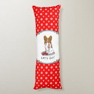 Let's Go! (walk) Papillon (white & red) Dog Cute Body Pillow