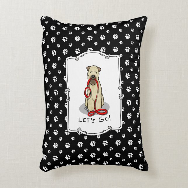 Let's Go! Walk Wheaten Terrier Dog (wheaten 1b2) Accent Pillow (Front(Vertical))