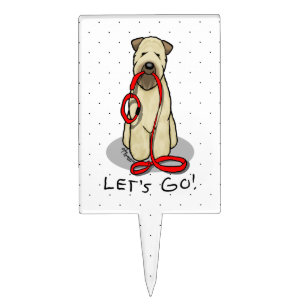 Let's Go! Walk Wheaten Terrier Dog (wheaten 1b2) Cake Topper