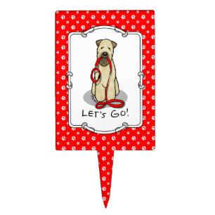 Let's Go! Walk Wheaten Terrier Dog (wheaten 1b2) Cake Topper