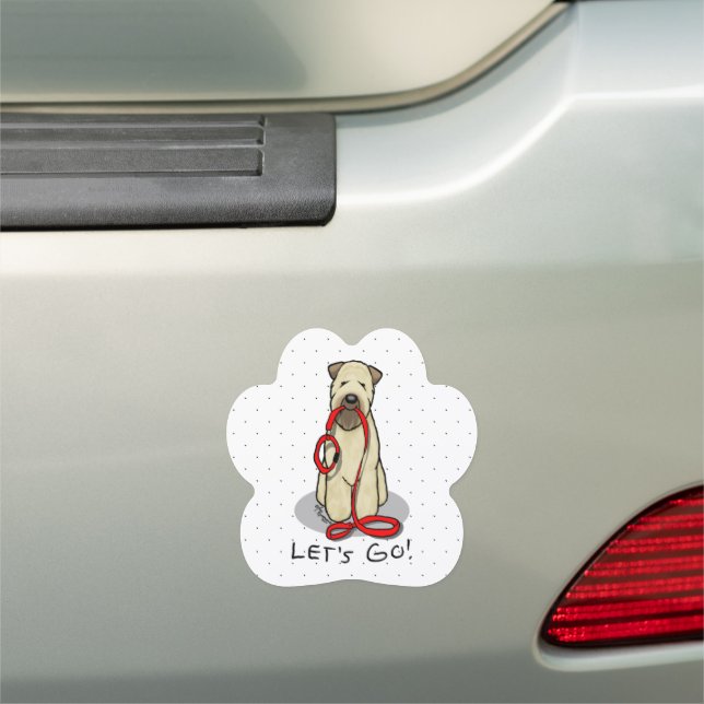 Let's Go! Walk Wheaten Terrier Dog (wheaten 1b2) Car Magnet (In Situ)