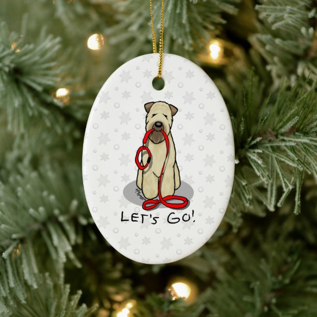 Let's Go! Walk Wheaten Terrier Dog (wheaten 1b2) Ceramic Ornament (Tree)
