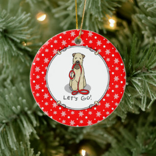 Let's Go! Walk Wheaten Terrier Dog (wheaten 1b2) Ceramic Ornament