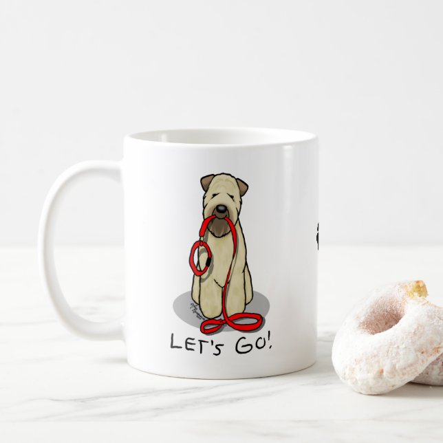 Let's Go! Walk Wheaten Terrier Dog (wheaten 1b2) Coffee Mug (With Donut)