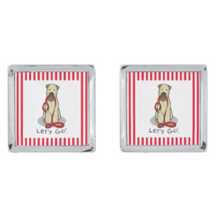 Let's Go! Walk Wheaten Terrier Dog (wheaten 1b2) Cufflinks