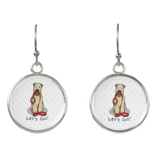 Let's Go! Walk Wheaten Terrier Dog (wheaten 1b2) Earrings