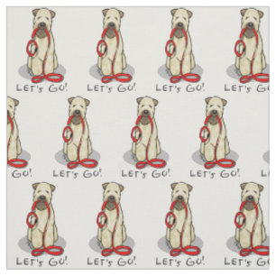 Let's Go! Walk Wheaten Terrier Dog (wheaten 1b2) Fabric