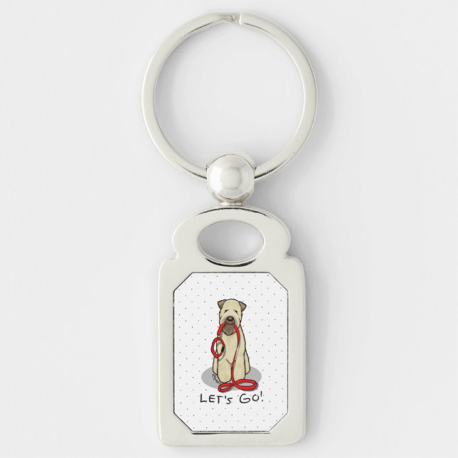 Let's Go! Walk Wheaten Terrier Dog (wheaten 1b2) Keychain (Front)