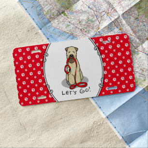 Let's Go! Walk Wheaten Terrier Dog (wheaten 1b2) License Plate