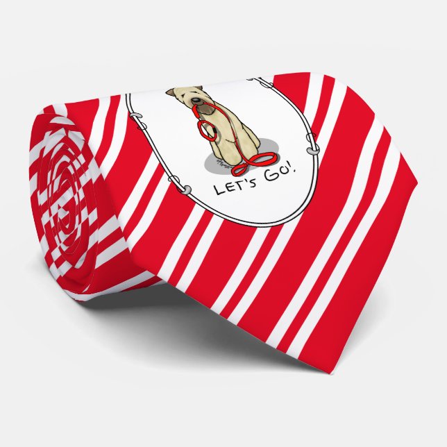 Let's Go! Walk Wheaten Terrier Dog (wheaten 1b2) Neck Tie (Rolled)
