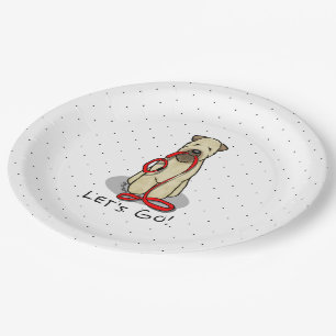 Let's Go! Walk Wheaten Terrier Dog (wheaten 1b2) Paper Plates