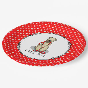 Let's Go! Walk Wheaten Terrier Dog (wheaten 1b2) Paper Plates