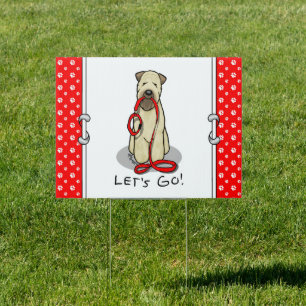 Let's Go! Walk Wheaten Terrier Dog (wheaten 1b2) Sign