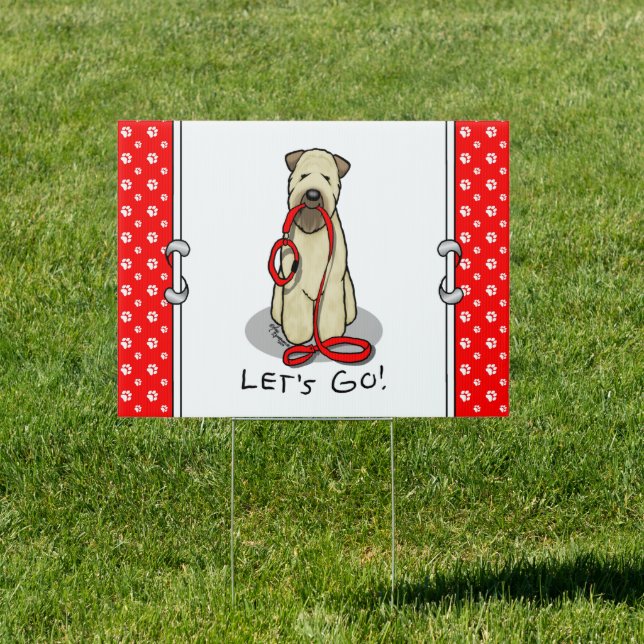 Let's Go! Walk Wheaten Terrier Dog (wheaten 1b2) Sign (Insitu)