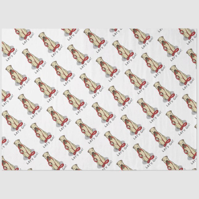 Let's Go! Walk Wheaten Terrier Dog (wheaten 1b2) Tissue Paper (Front)