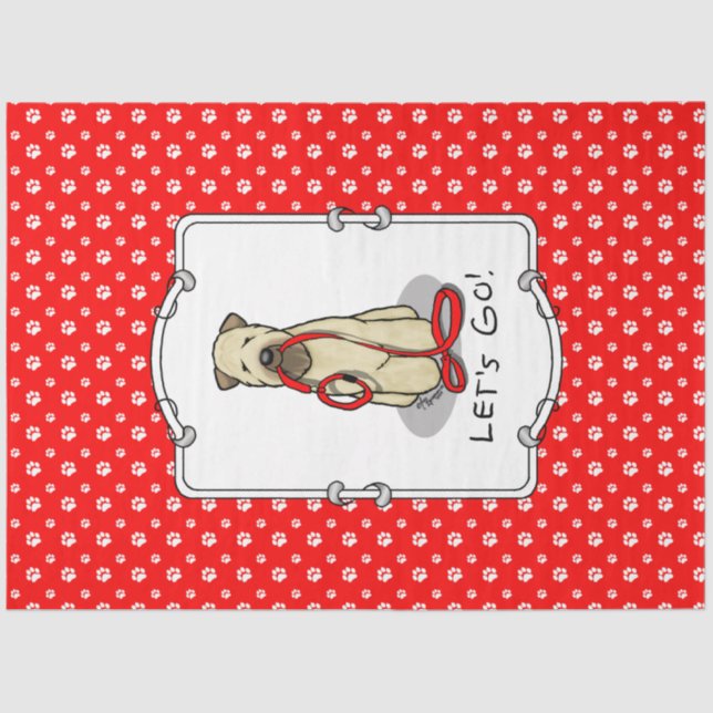 Let's Go! Walk Wheaten Terrier Dog (wheaten 1b2) Tissue Paper (Front)