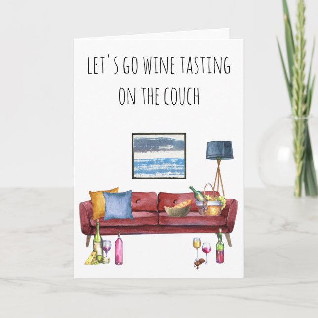 Let's Go Wine Tasting on the Couch Card (Front)