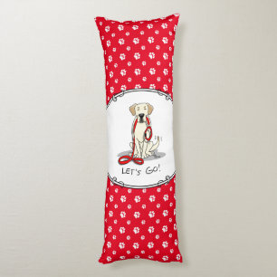Let's Go! Yellow Lab Labrador Retriever Dog Cute Body Pillow