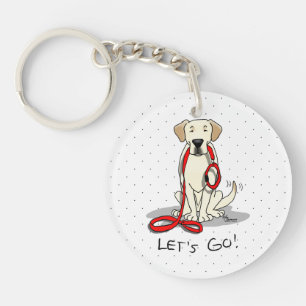 Let's Go! Yellow Lab Labrador Retriever Dog Cute Keychain