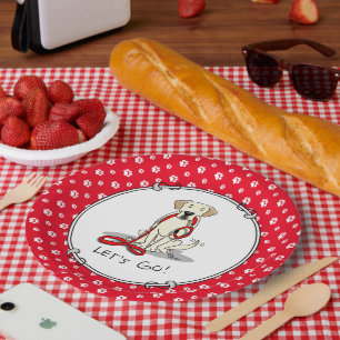 Let's Go! Yellow Lab Labrador Retriever Dog Cute Paper Plates