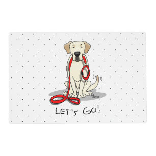 Let's Go! Yellow Lab Labrador Retriever Dog Cute Placemat