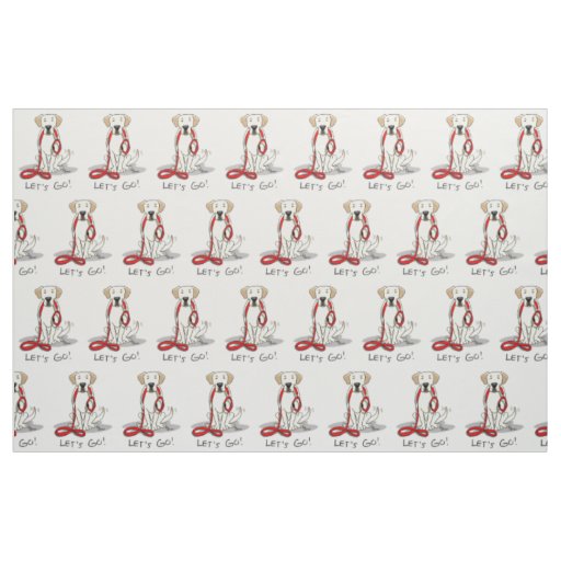 Let's Go! Yellow Labrador Retriever - Cute Dog Fabric