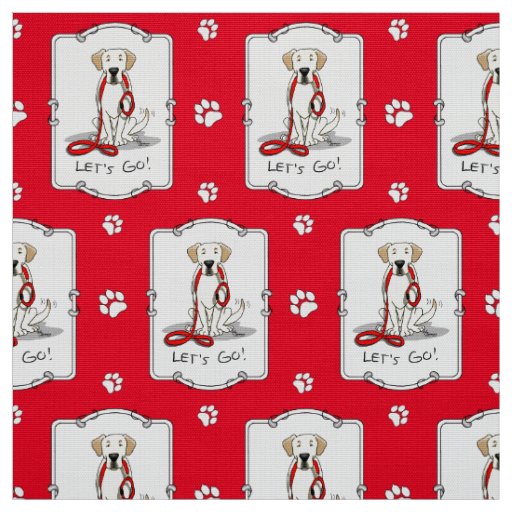 Let's Go! Yellow Labrador Retriever - Cute Dog Fabric