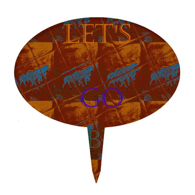 Let's Go Zebra Safari Art Print/Graphic Cake Topper (Front)