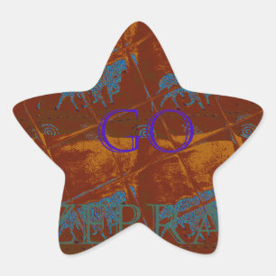Let's Go Zebra Safari Art Print/Graphic Star Sticker